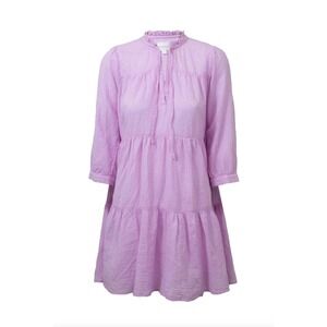HONORINE Lavender Short Giselle Double Gauze Dress Size M